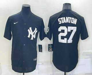 New York Yankees #27 Giancarlo Stanton Black Stitched Nike Cool Base Throwback Jersey,We sell and wholesale New York Yankees #27 Giancarlo Stanton Black Stitched Nike Cool Base Throwback Jersey on line form chian!